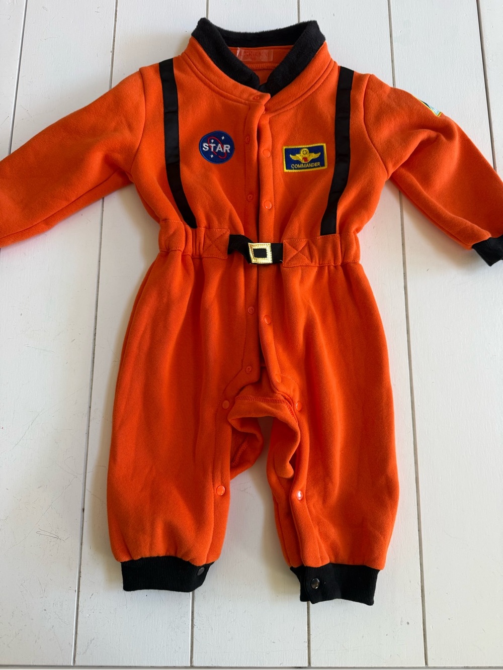 Kids Orange Space Commander One-Piece Romper